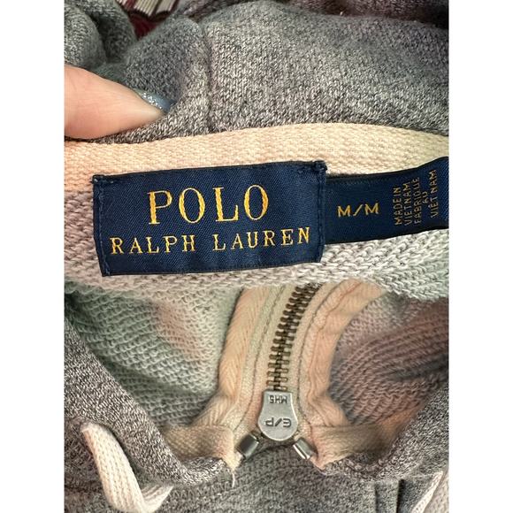 Polo Ralph Lauren gray long sleeves full zip hoodie jacket size Medium - Picture 3 of 12